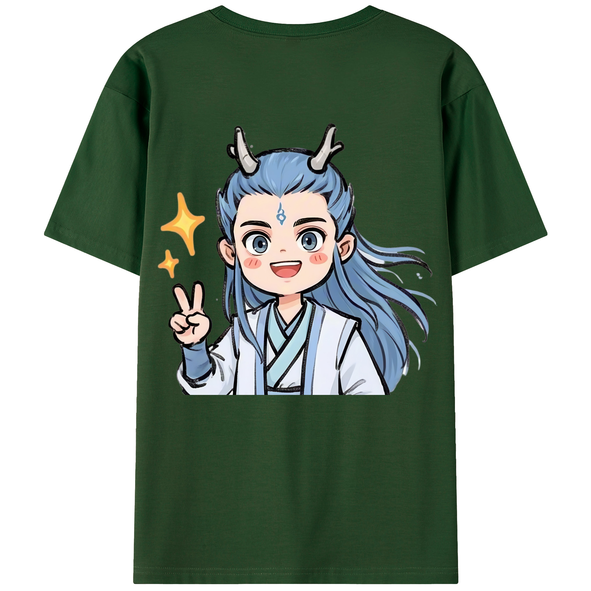（画像用） Ne Zha 2 ナタ 魔童の大暴れ 綿100％半袖Tシャツ（背面プリント）